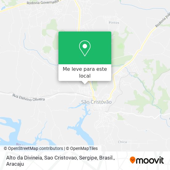 Alto da Divineia, Sao Cristovao, Sergipe, Brasil. mapa
