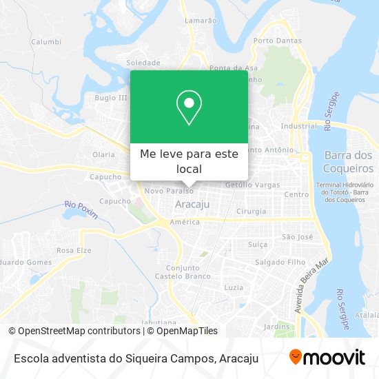 Escola adventista do Siqueira Campos mapa