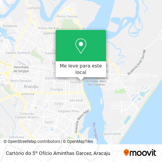 Cartório do 5º Ofício Aminthas Garcez mapa