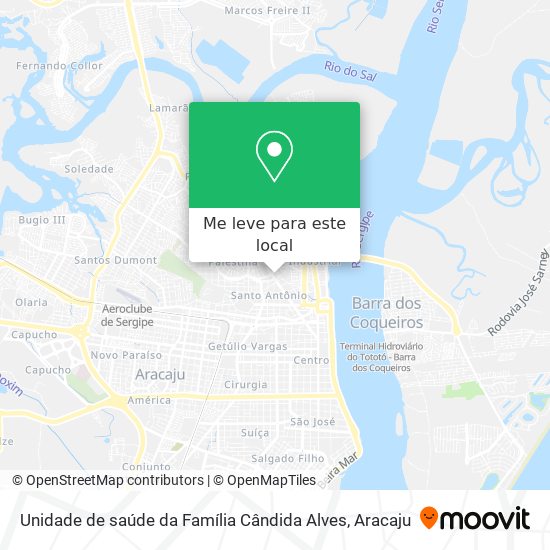 Unidade de saúde da Família Cândida Alves mapa