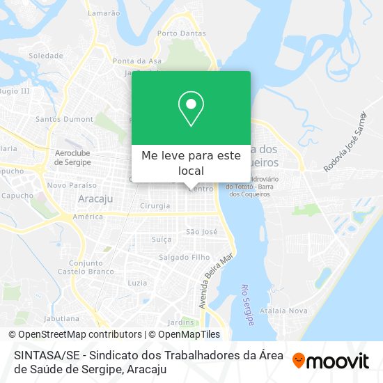 SINTASA / SE - Sindicato dos Trabalhadores da Área de Saúde de Sergipe mapa