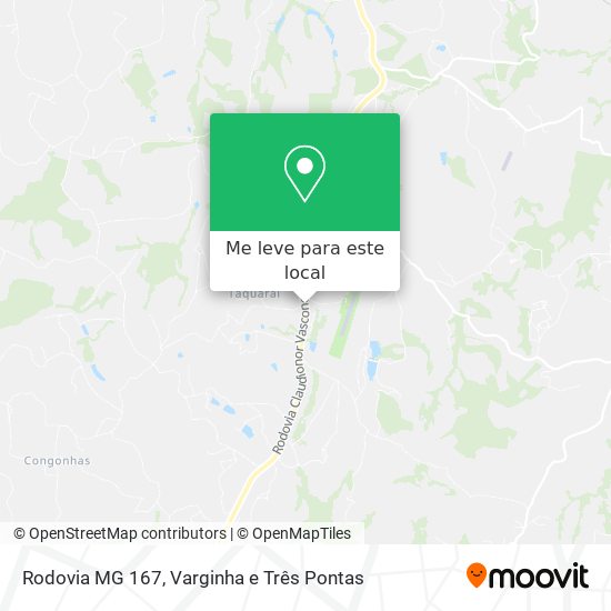 Rodovia MG 167 mapa