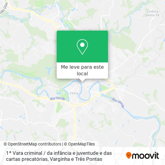 1ª Vara criminal / da infância e juventude e das cartas precatórias mapa