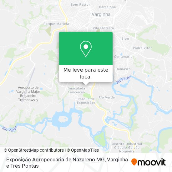 Exposição Agropecuária de Nazareno MG mapa