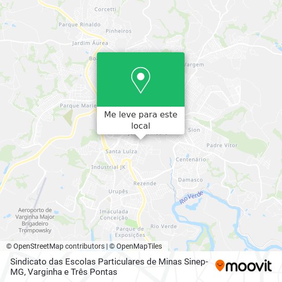 Sindicato das Escolas Particulares de Minas Sinep-MG mapa