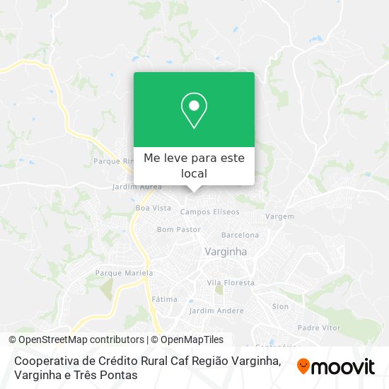 Cooperativa de Crédito Rural Caf Região Varginha mapa
