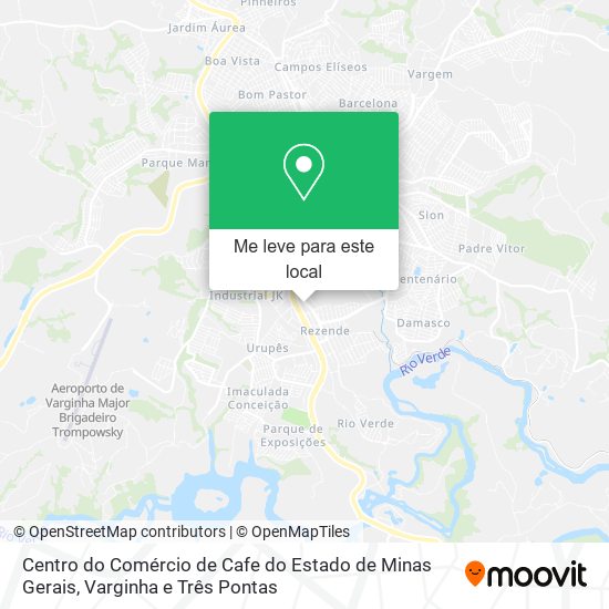 Centro do Comércio de Cafe do Estado de Minas Gerais mapa