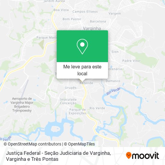 Justiça Federal - Seção Judiciaria de Varginha mapa