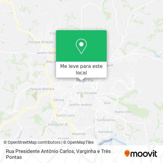 Rua Presidente Antônio Carlos mapa