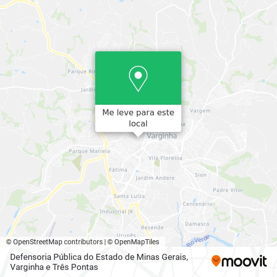 Defensoria Pública do Estado de Minas Gerais mapa
