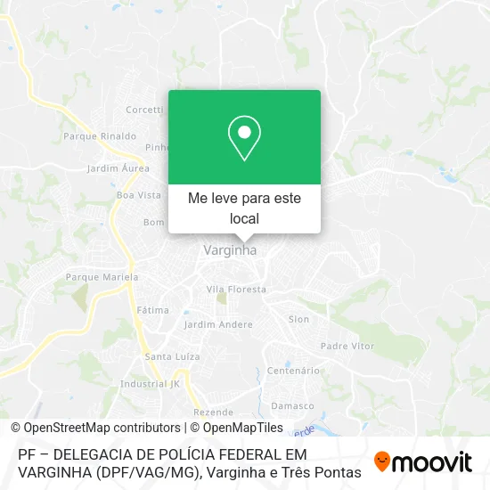 PF – DELEGACIA DE POLÍCIA FEDERAL EM VARGINHA (DPF / VAG / MG) mapa