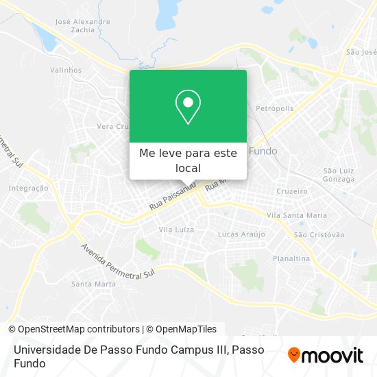 Universidade De Passo Fundo Campus III mapa