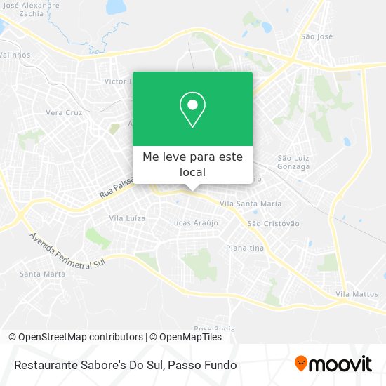 Restaurante Sabore's Do Sul mapa