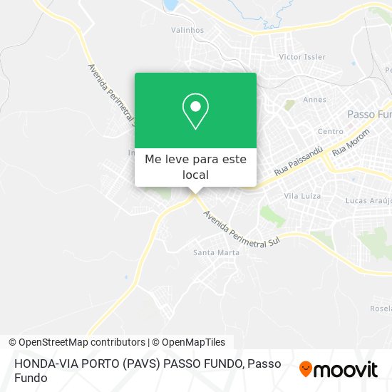 HONDA-VIA PORTO (PAVS) PASSO FUNDO mapa