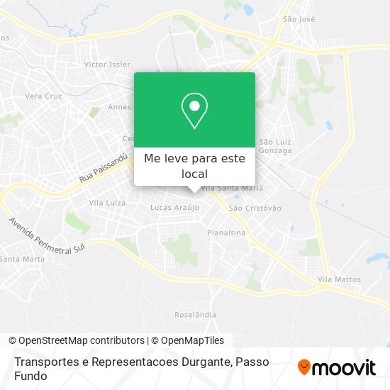 Transportes e Representacoes Durgante mapa