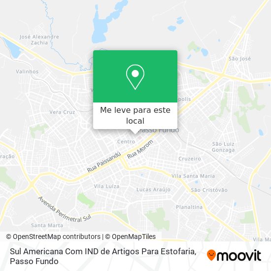 Sul Americana Com IND de Artigos Para Estofaria mapa