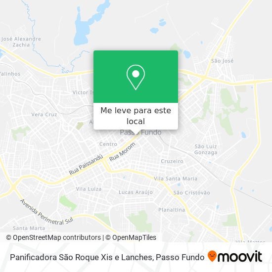 Panificadora São Roque Xis e Lanches mapa