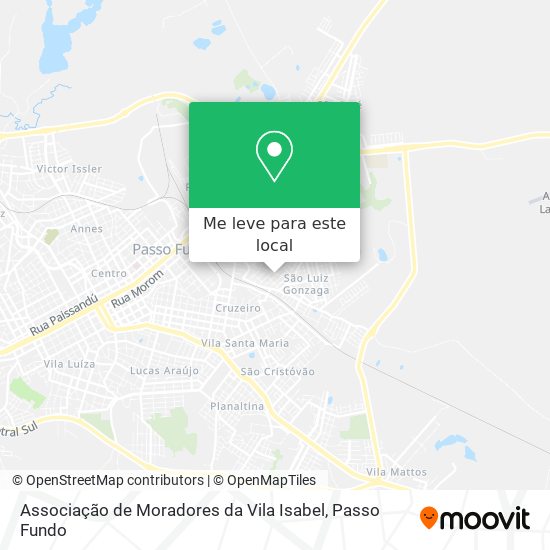 Associação de Moradores da Vila Isabel mapa