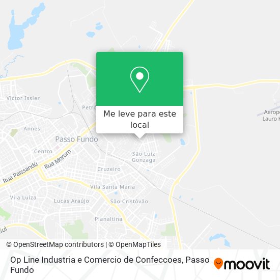 Op Line Industria e Comercio de Confeccoes mapa