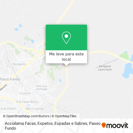 Accialama Facas, Espetos, Espadas e Sabres mapa
