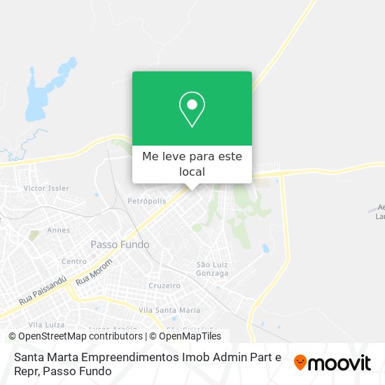 Santa Marta Empreendimentos Imob Admin Part e Repr mapa