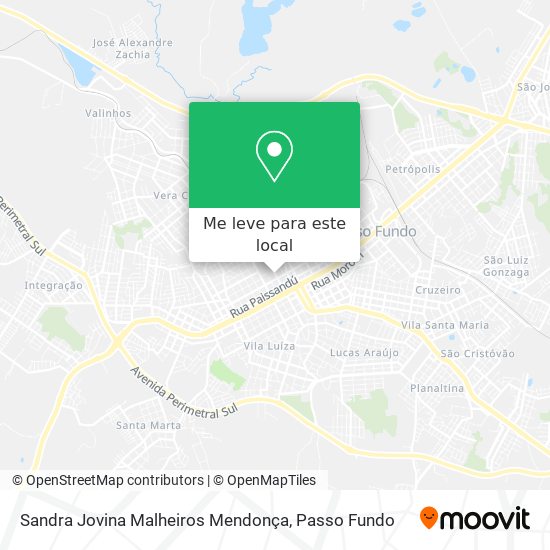 Sandra Jovina Malheiros Mendonça mapa