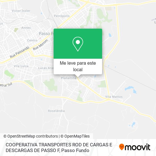 COOPERATIVA TRANSPORTES ROD DE CARGAS E DESCARGAS DE PASSO F mapa