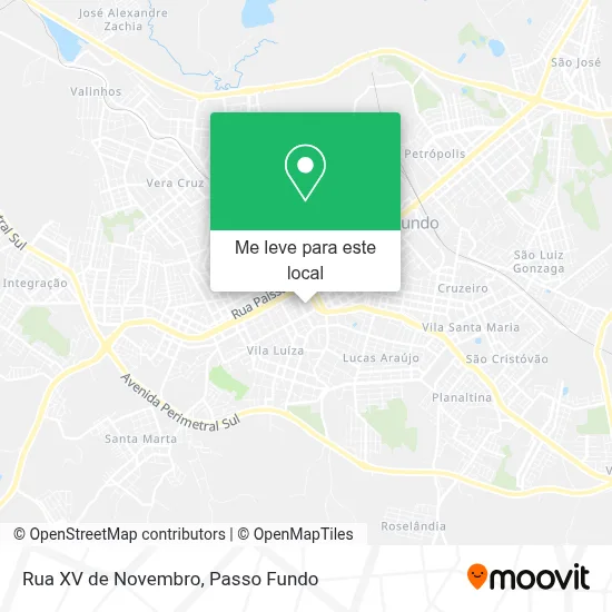 Rua XV de Novembro mapa