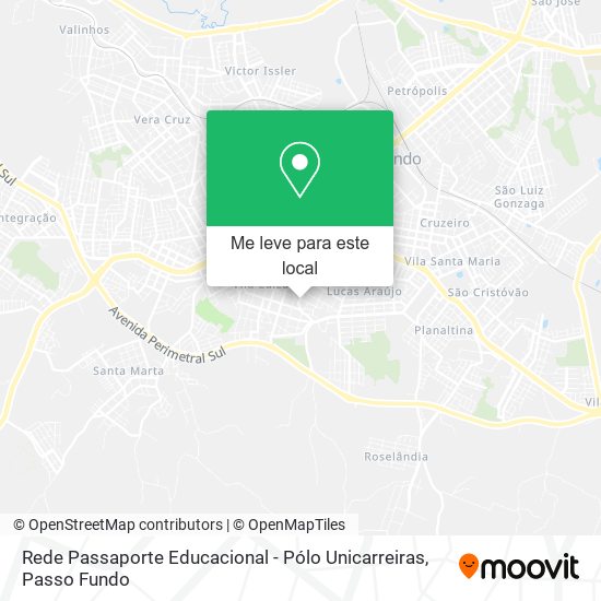 Rede Passaporte Educacional - Pólo Unicarreiras mapa