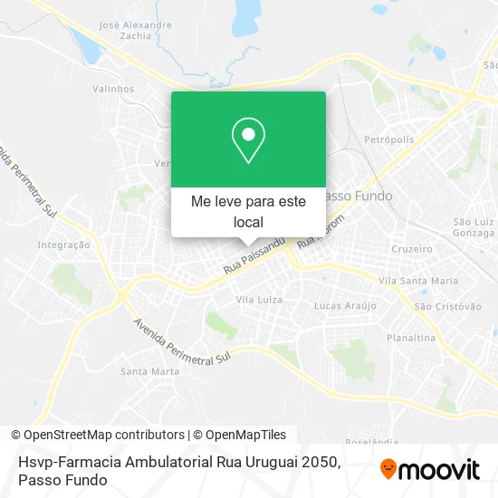 Hsvp-Farmacia Ambulatorial Rua Uruguai 2050 mapa