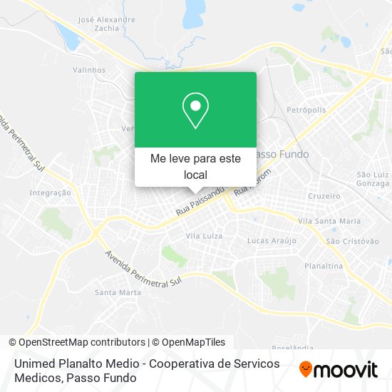 Unimed Planalto Medio - Cooperativa de Servicos Medicos mapa