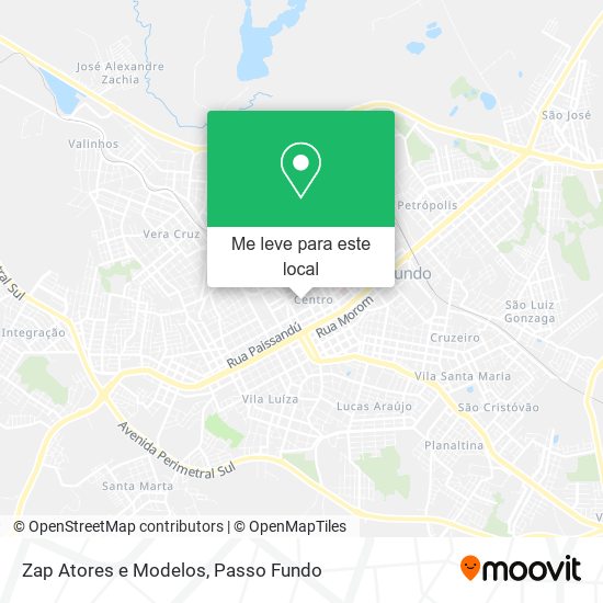 Zap Atores e Modelos mapa