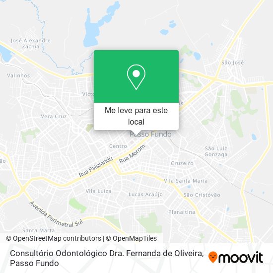 Consultório Odontológico Dra. Fernanda de Oliveira mapa
