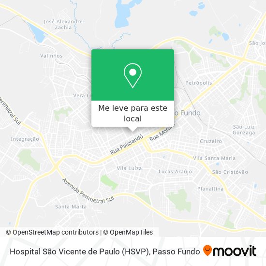 Hospital São Vicente de Paulo (HSVP) mapa