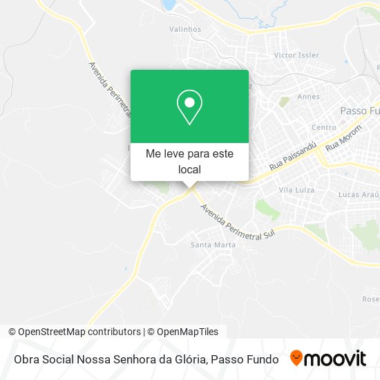 Obra Social Nossa Senhora da Glória mapa