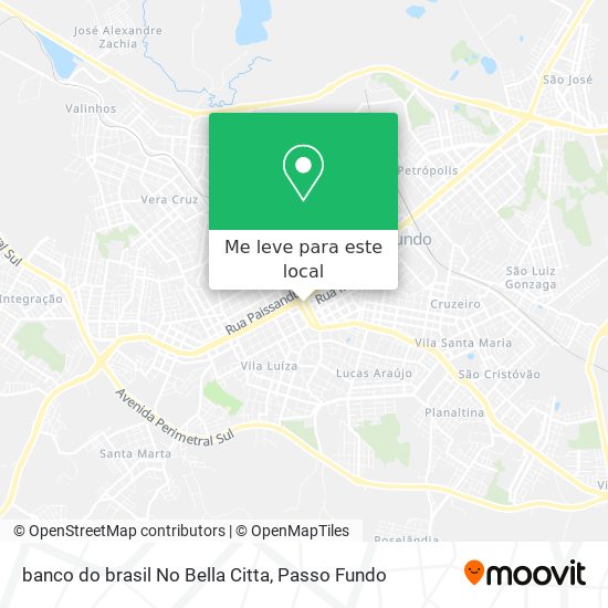banco do brasil No Bella Citta mapa
