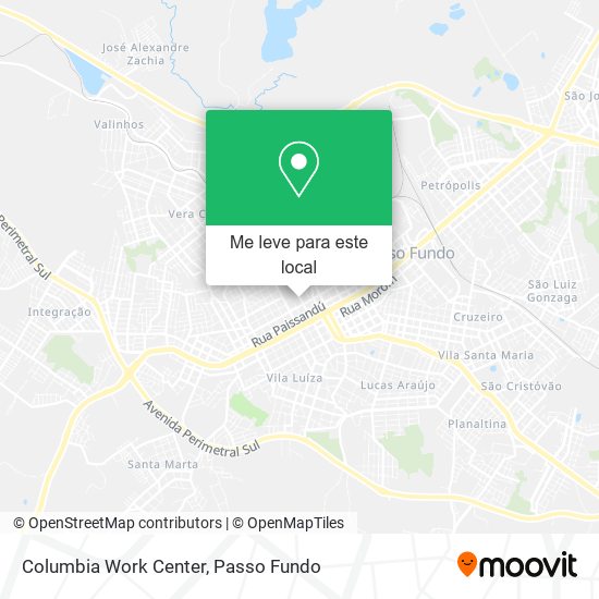 Columbia Work Center mapa