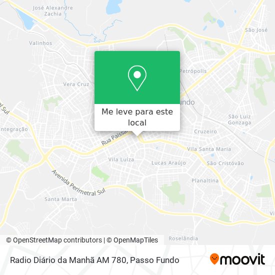 Radio Diário da Manhã AM 780 mapa