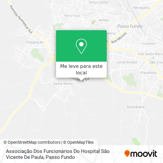 Associação Dos Funcionários  Do Hospital São Vicente De Paula mapa