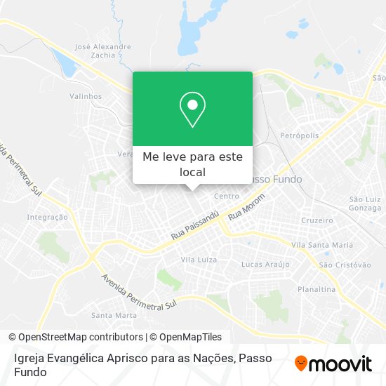Igreja Evangélica Aprisco para as Nações mapa