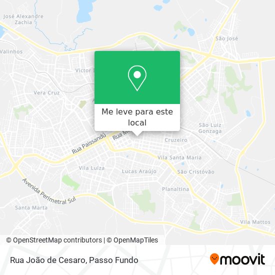 Rua João de Cesaro mapa
