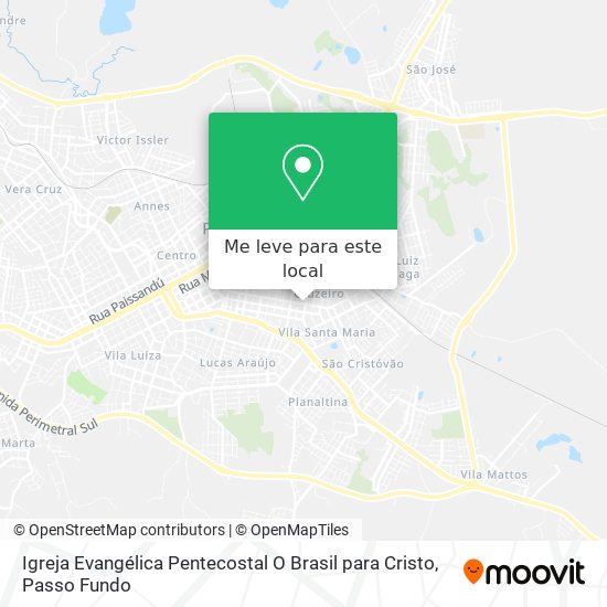 Igreja Evangélica Pentecostal O Brasil para Cristo mapa