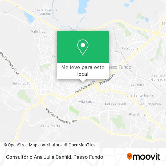 Consultório Ana Julia Canfild mapa