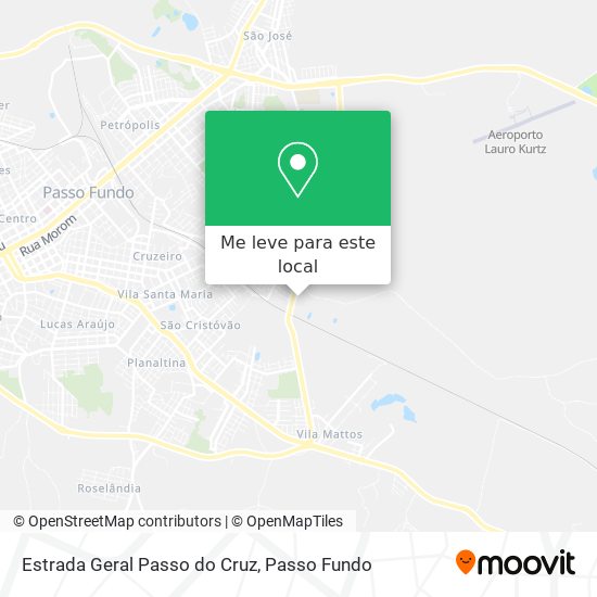 Estrada Geral Passo do Cruz mapa