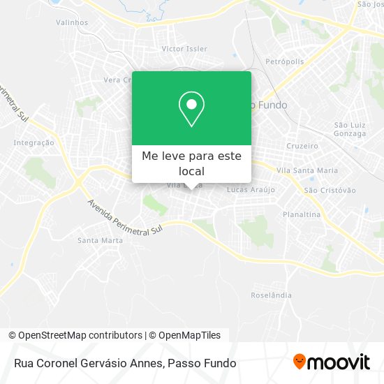 Rua Coronel Gervásio Annes mapa