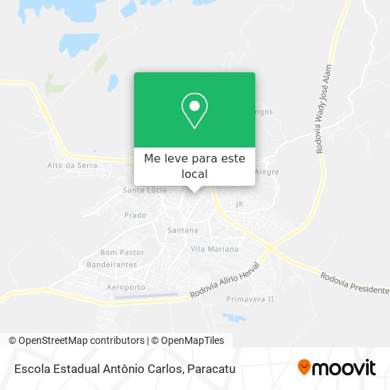 Escola Estadual Antônio Carlos mapa