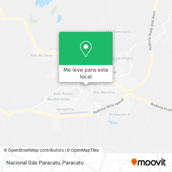Nacional Gás Paracatu mapa