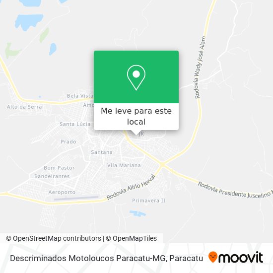 Descriminados Motoloucos Paracatu-MG mapa