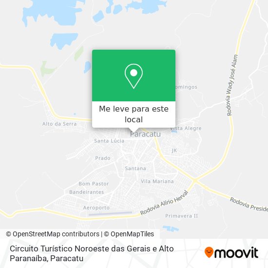 Circuito Turístico Noroeste das Gerais e Alto Paranaíba mapa