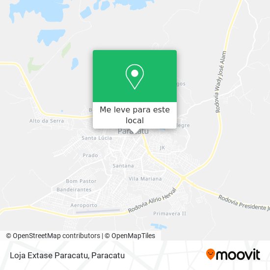 Loja Extase Paracatu mapa